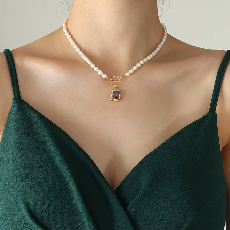 Wear FengShui Pearl Zircon Wealth Charm Necklace Pendant