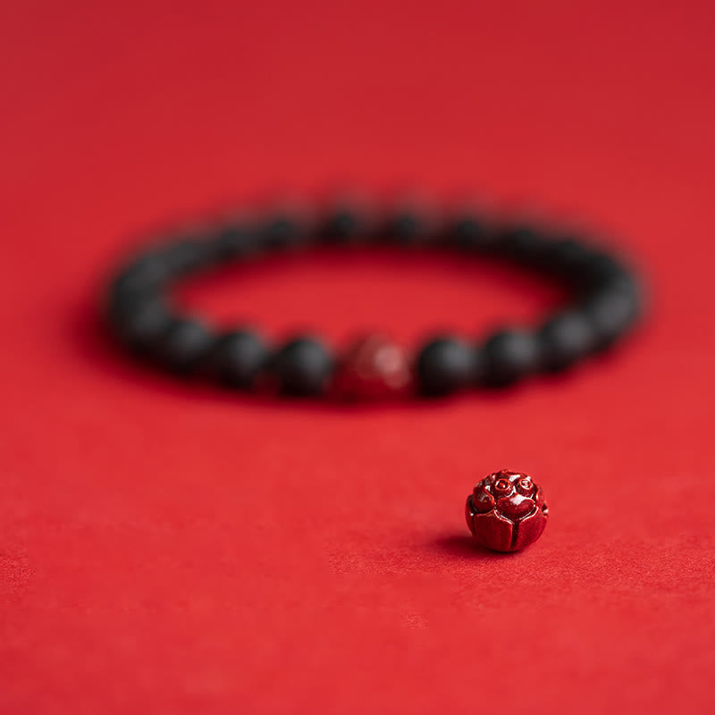 Wear FengShui Tibetan Cypress Cinnabar Lotus Healing Bracelet