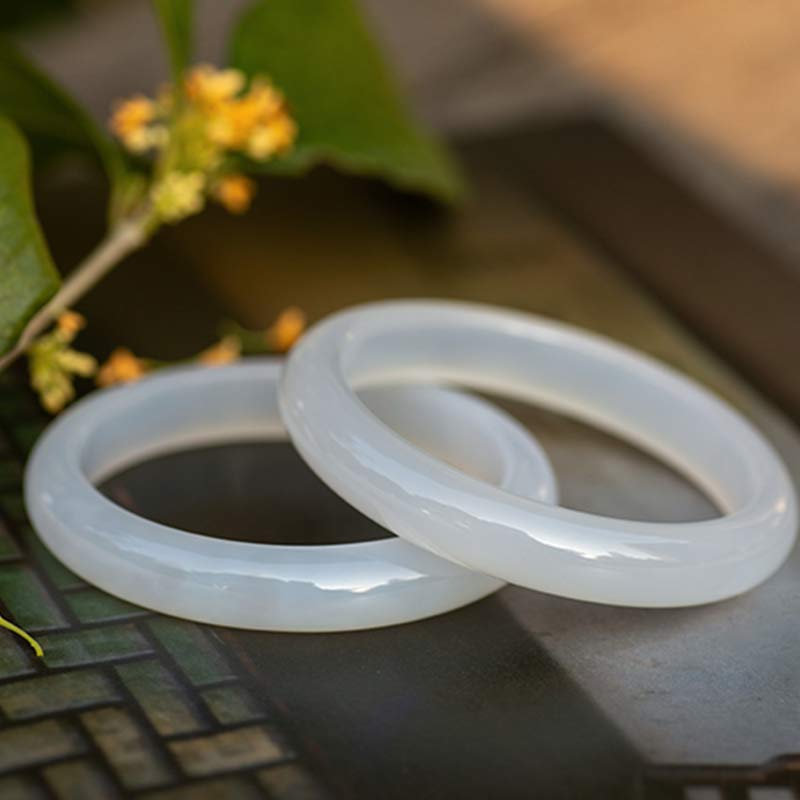Wear FengShui Natural Chalcedony Harmony Positive Bracelet Bangle
