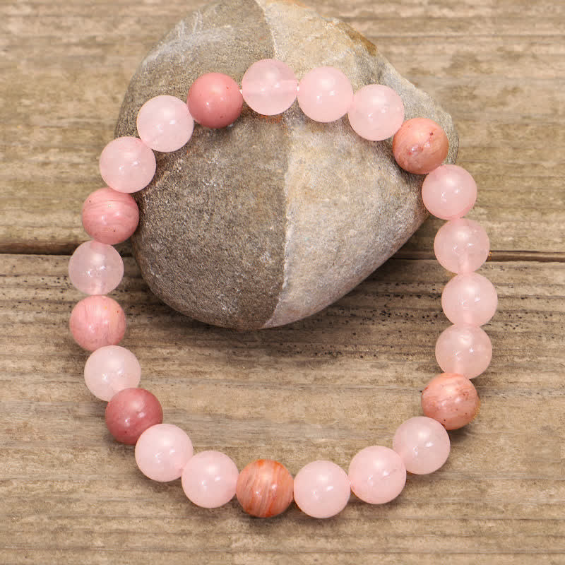Wear FengShui 108 Mala Beads Pink Crystal Love Tassel Bracelet