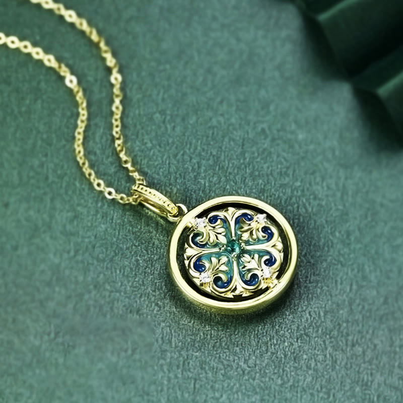 Wear FengShui 925 Sterling Silver Lotus Flower Floral Zircon Enlightenment Rotatable Necklace Pendant