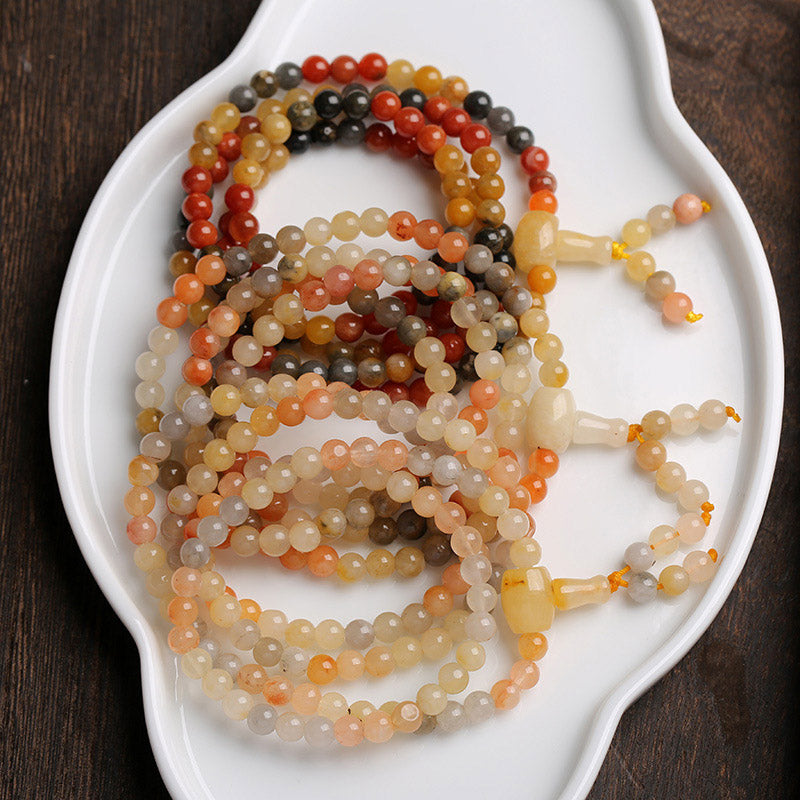 Wear FengShui 108 Beads Natural Red Agate Mala Protection Bracelet