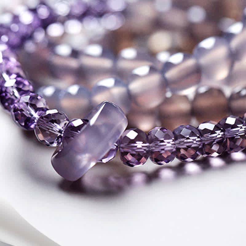Wear FengShui Natural Amethyst Crystal Meditation Healing Bracelet