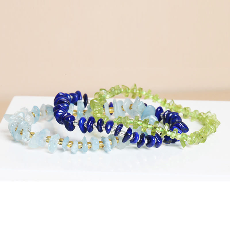 Wear FengShui Natural Irregular Shape Stone Crystal Meditation Balance Bracelet