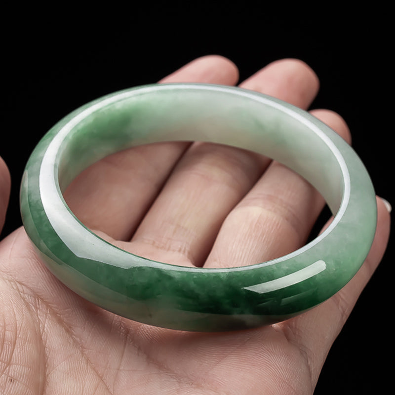 Wear FengShui Natural Jade Fortune Blessing Bangle Bracelet