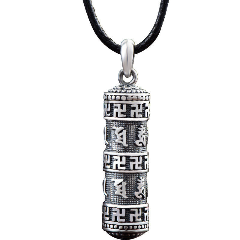 Wear FengShui Tibetan Om Mani Padme Hum Buddha Swastika Luck Necklace Pendant