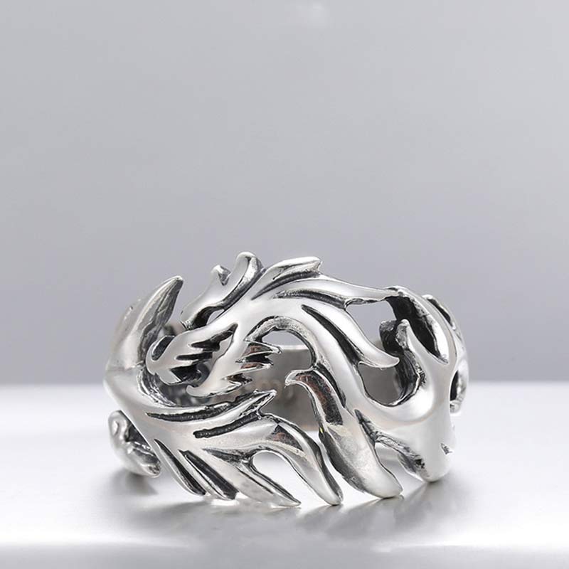 Wear FengShui Dragon Pattern Protection Strength Adjustable Ring