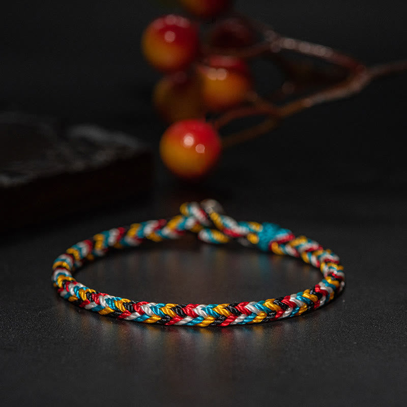 Wear FengShui Tibet Handmade Five Color Thread Protection Braid String Bracelet