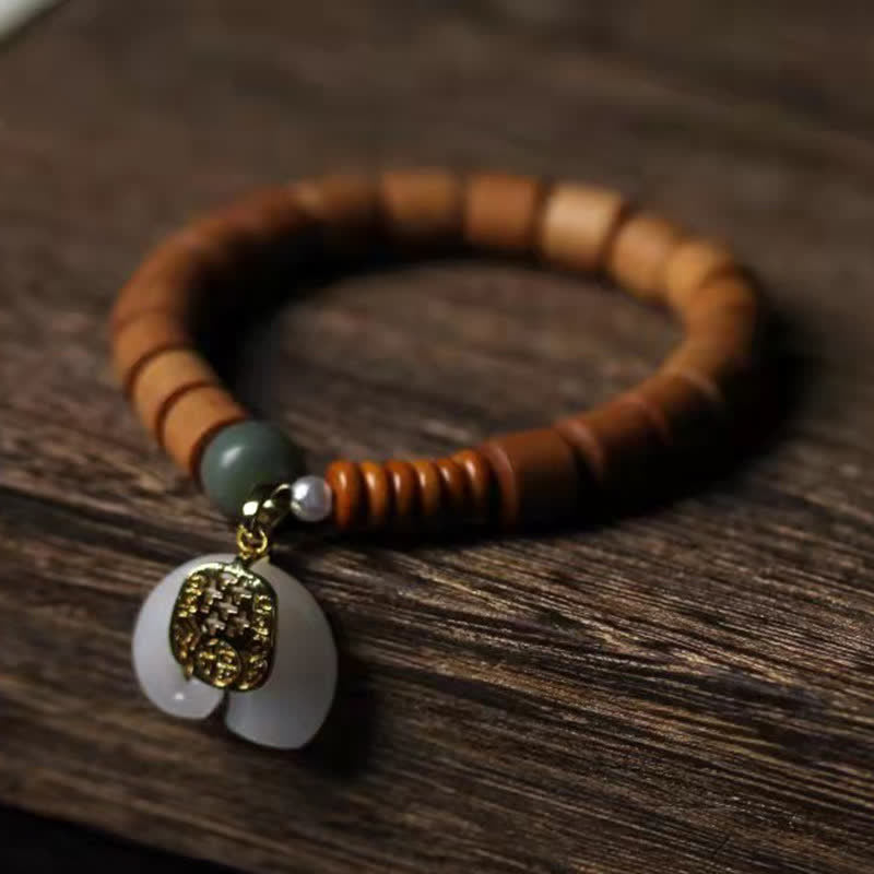 Wear FengShui Sandalwood Jade Elephant Protection Bracelet
