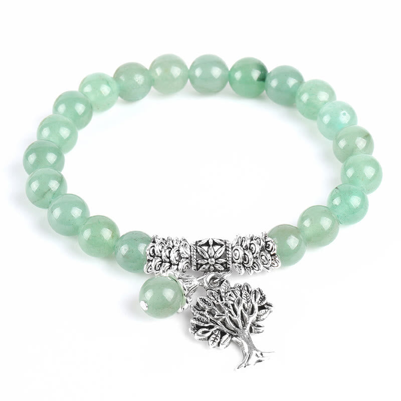 Wear FengShui Natural Gemstone Tree of Life Lucky Charm Stretch Bracelet