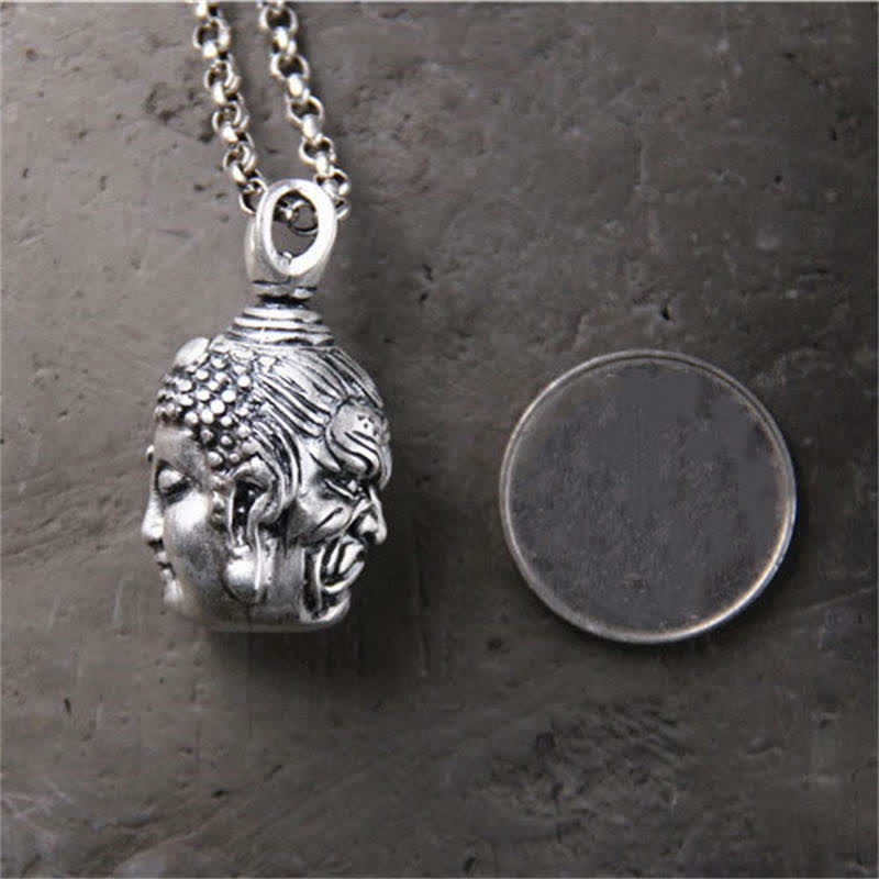 Wear FengShui 999 Sterling Silver Buddha Demon Serenity Necklace Pendant