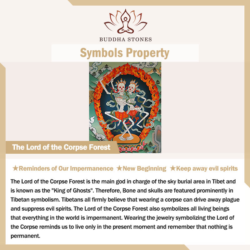 Wear FengShui Tibetan Skull The Lord of the Corpse Forest New Beginning Rope Necklace Pendant