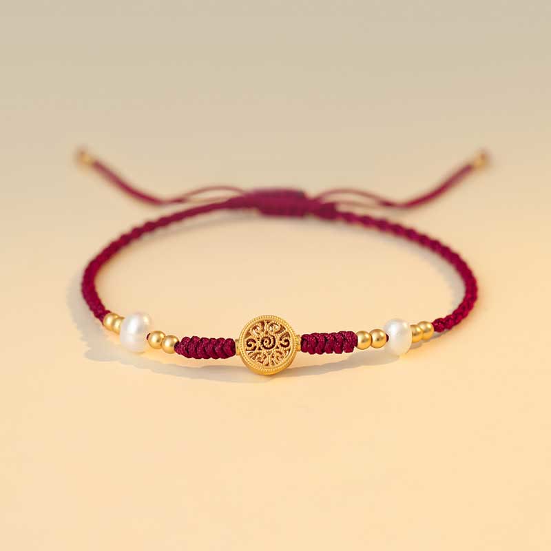 Wear FengShui Copper Coin Fortune Tree Luck Strength Braided Bracelet