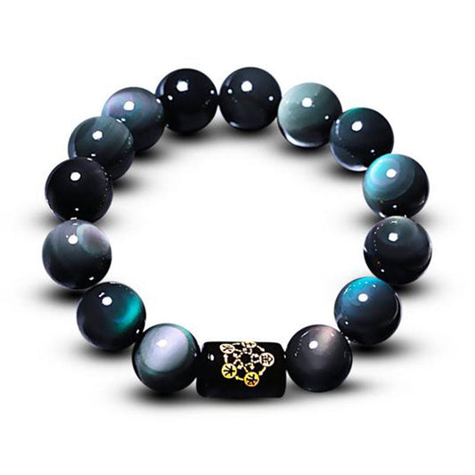 Wear FengShui Natural Rainbow Obsidian Positive Transformation Bracelet