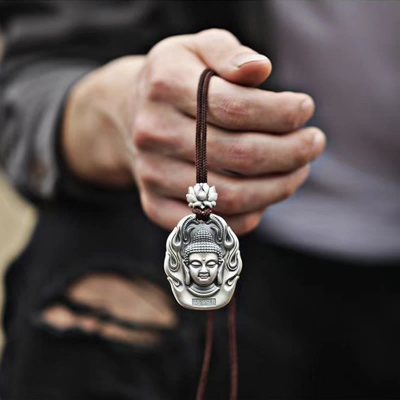 Wear FengShui Chinese Zodiac Natal Buddha Om Mani Padme Hum Lotus Compassion Necklace Pendant