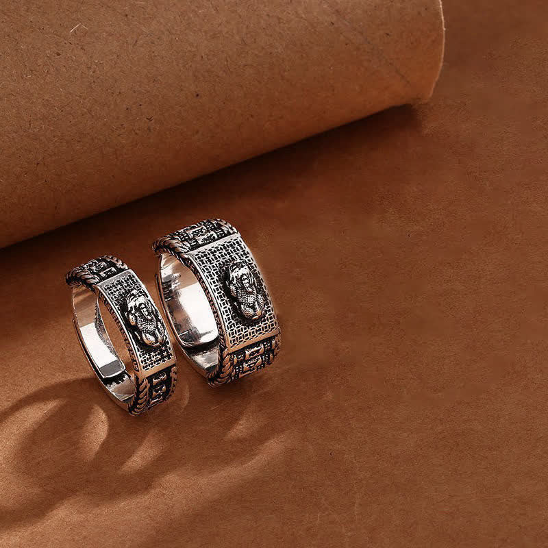 Wear FengShui Lucky FengShui PiXiu Wealth Prayer Wheels Couple Ring