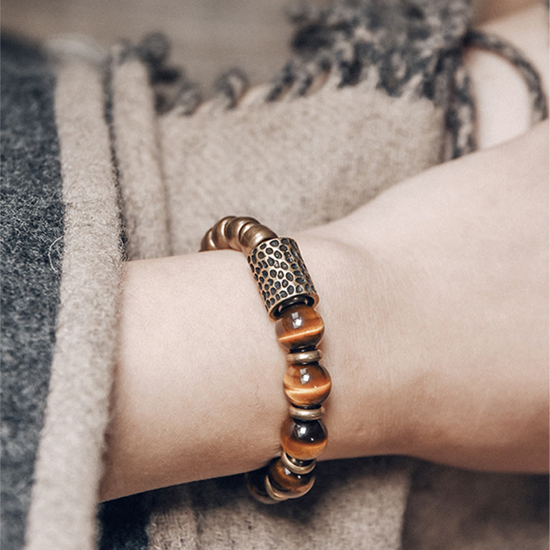 Wear FengShui Tiger Eye Stone Copper Protection Bracelet