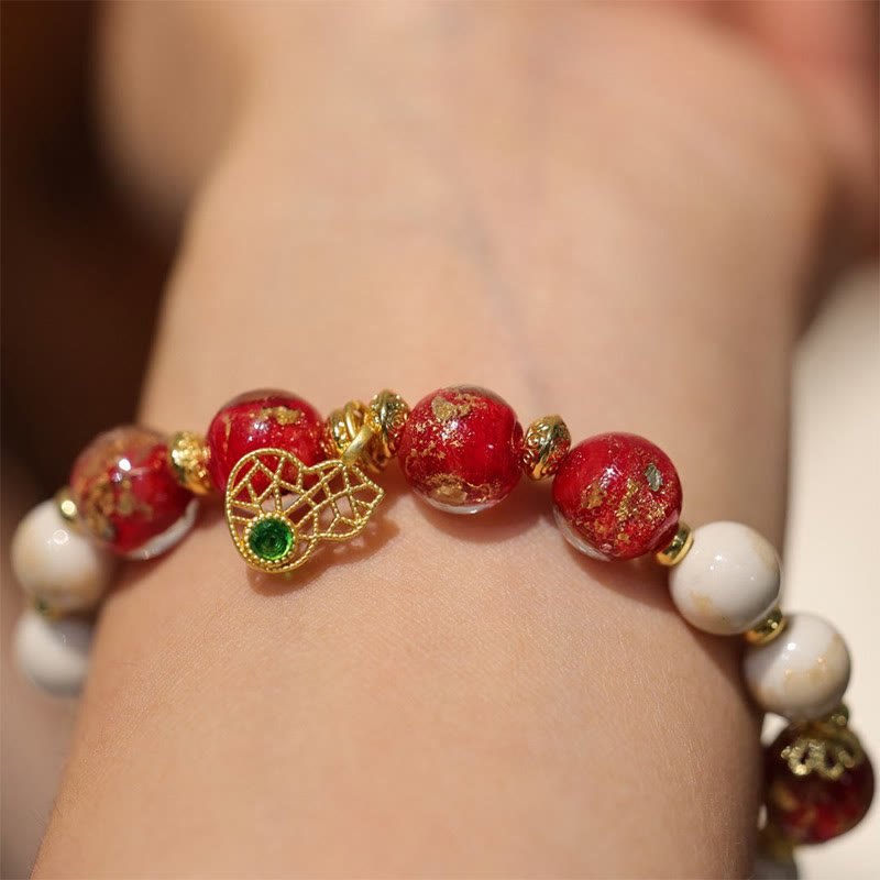 Wear FengShui Gourd God Of Wealth Charm Fortune Liuli Glass Bead Incense Ash Porcelain Bead Bracelet