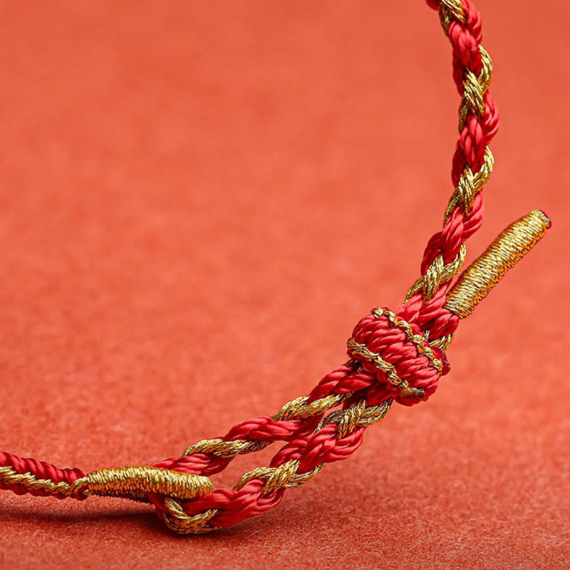 Wear FengShui Handmade Chinese Zodiac Rabbit Rooster Rat Horse Dragon Protection Braid String Bracelet