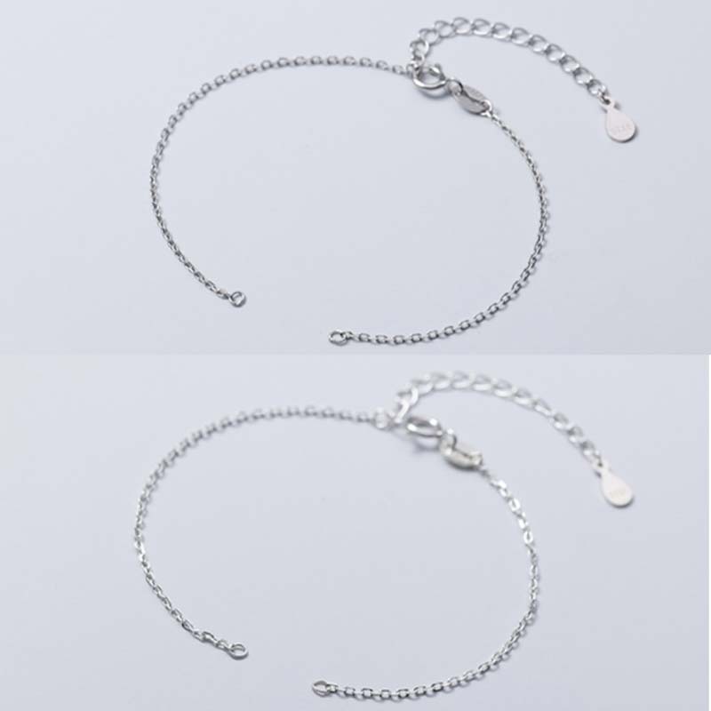 Wear FengShui 925 Sterling Silver Semi-finished Chain Blessing Bracelet