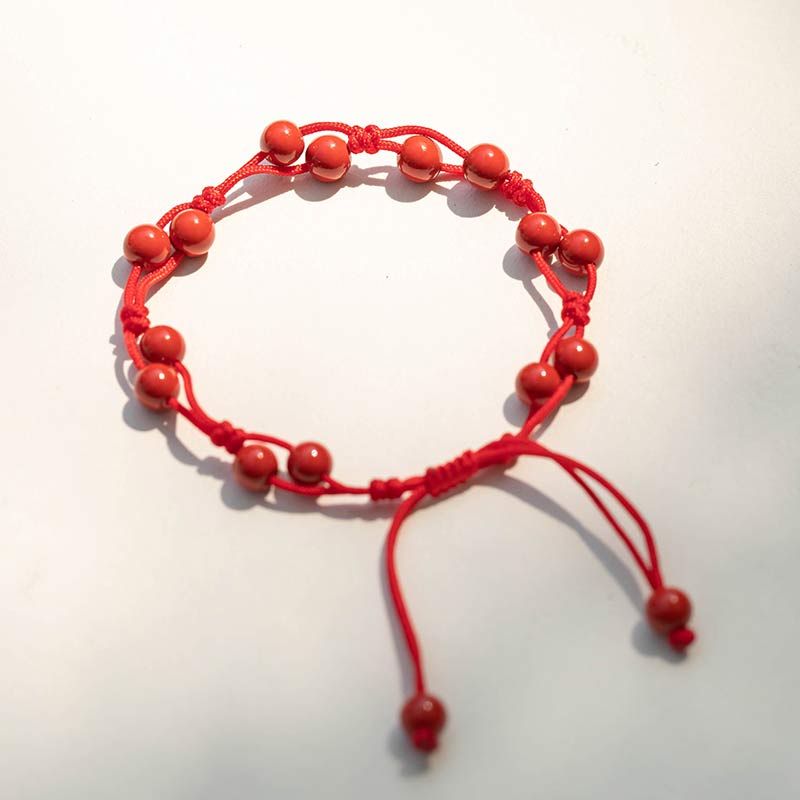 Wear FengShui Red Agate Moss Agate Cinnabar Calm Bracelet