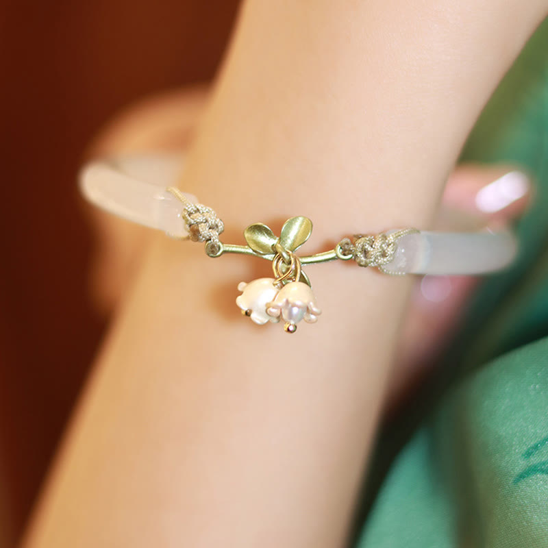 Wear FengShui Lily of the Valley Flower Happiness Strength Bracelet Bangle