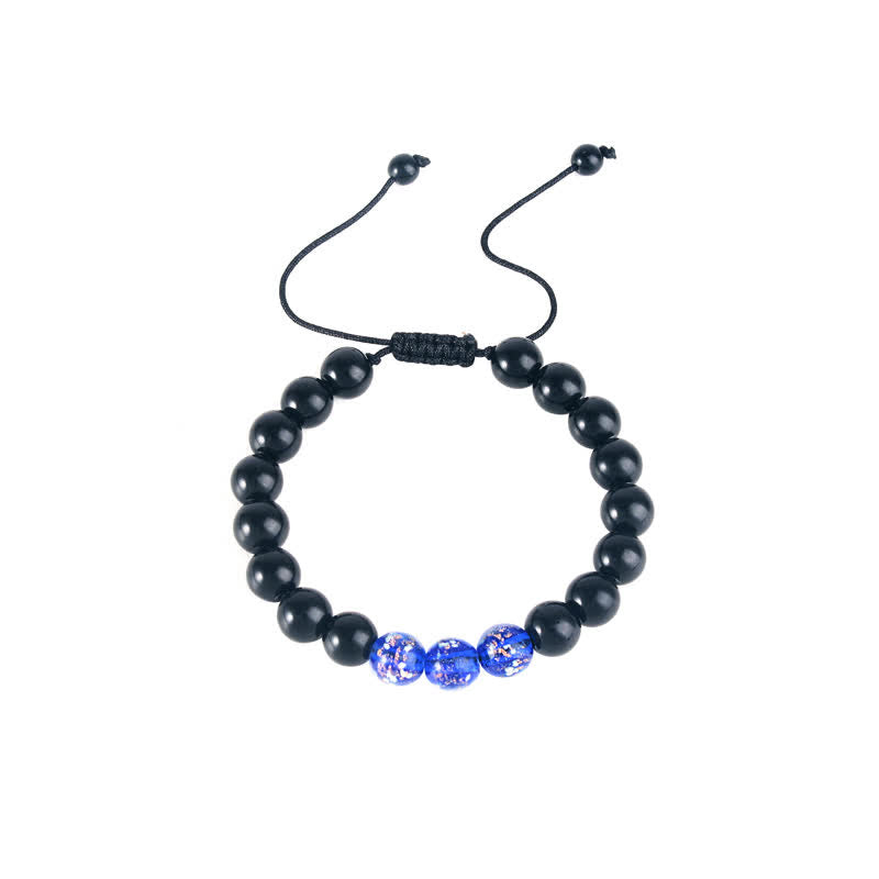 Wear FengShui Black Obsidian Luminous Glowstone Strength Bracelet