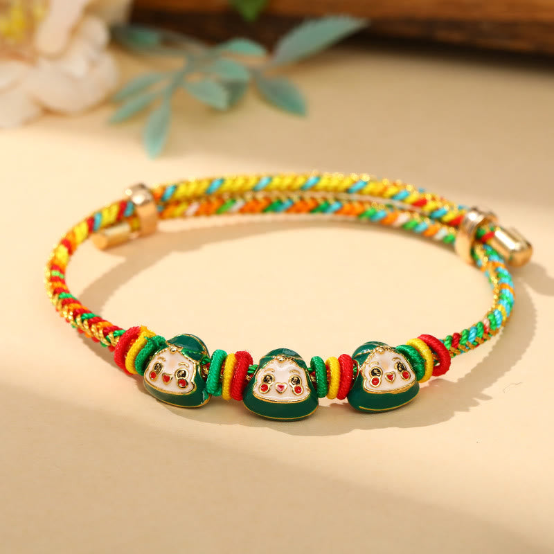Wear FengShui Colorful Rope Zongzi Pattern Luck Handmade Child Adult Bracelet