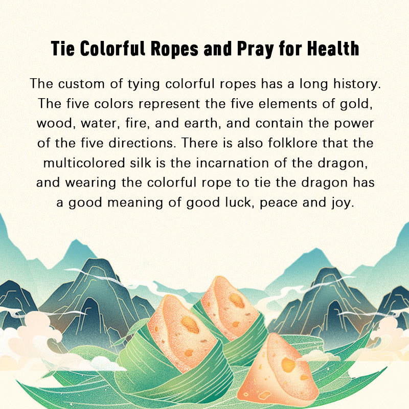 Wear FengShui 925 Sterling Silver Dragon Boat Festival Zongzi Pattern Luck Handmade Multicolored Rope Child Adult Bracelet