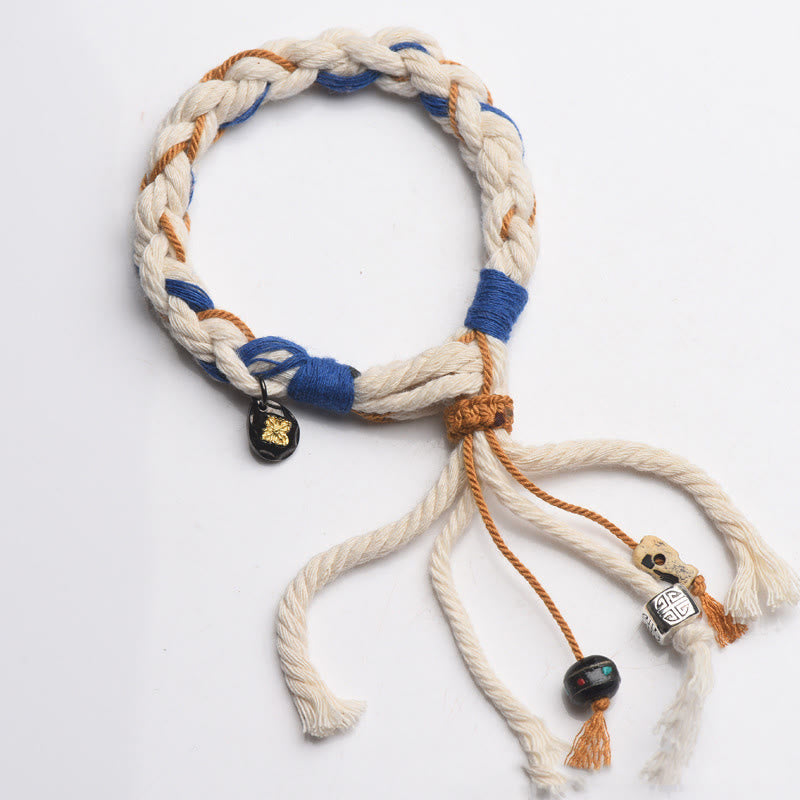 Wear FengShui Tibet Zakiram Goddess of Wealth Thangka Handmade Luck Bracelet