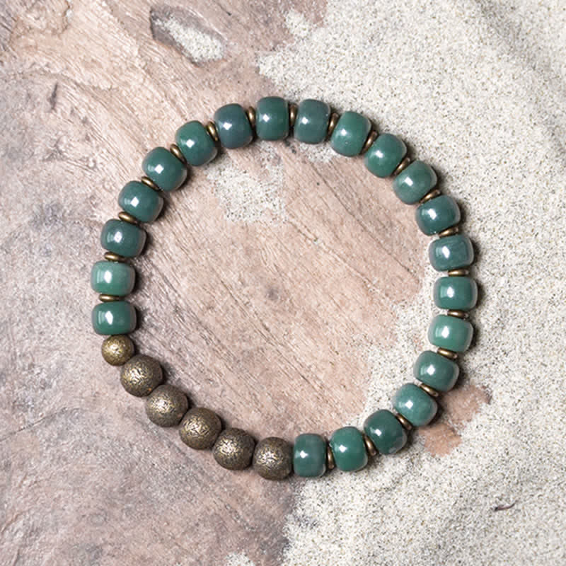 Wear FengShui Tibetan Cyan Bodhi Seed Copper Success Bracelet