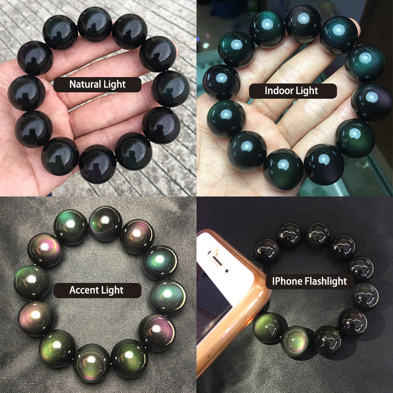 Wear FengShui Natural Green Eye Obsidian Wealth Bracelet