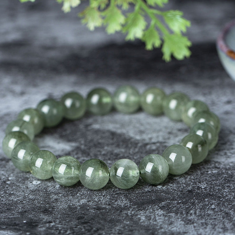 Wear FengShui Natural Green Crystal Blessing Wealth Bracelet