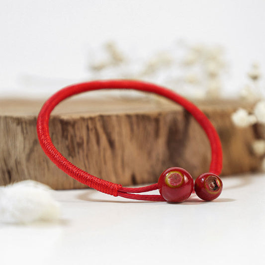 Wear FengShui FengShui Lucky Red String Ceramic Bracelet