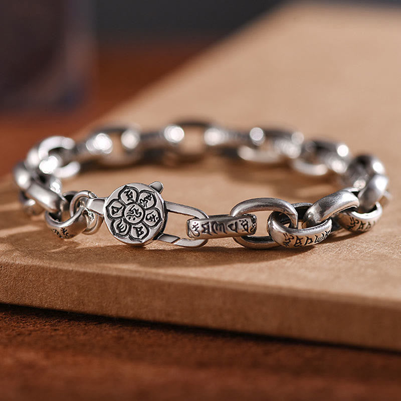 Wear FengShui 925 Sterling Silver Six True Words Wisdom Calm Bracelet