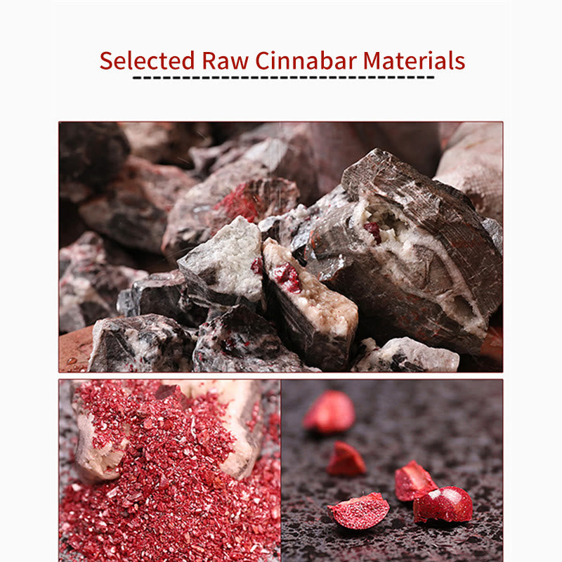 Wear FengShui One's Luck Improves Design Patern Natural Cinnabar Blessing Necklace Pendant