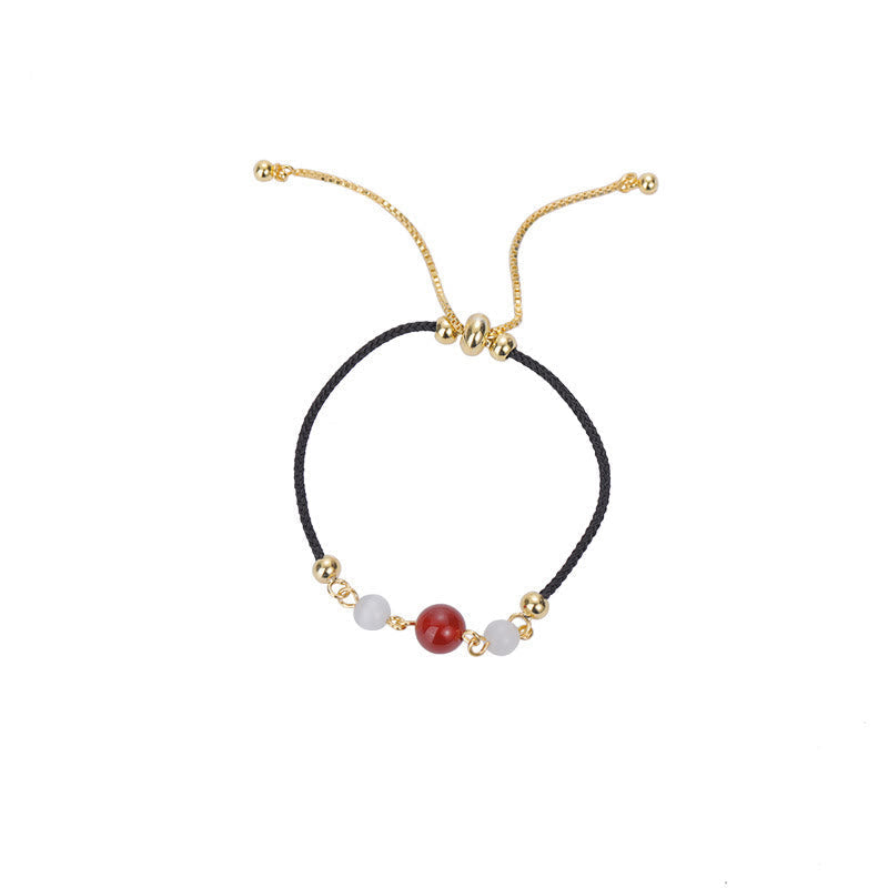 Wear FengShui Red Agate Cat Eye Braided String Confidence Bracelet
