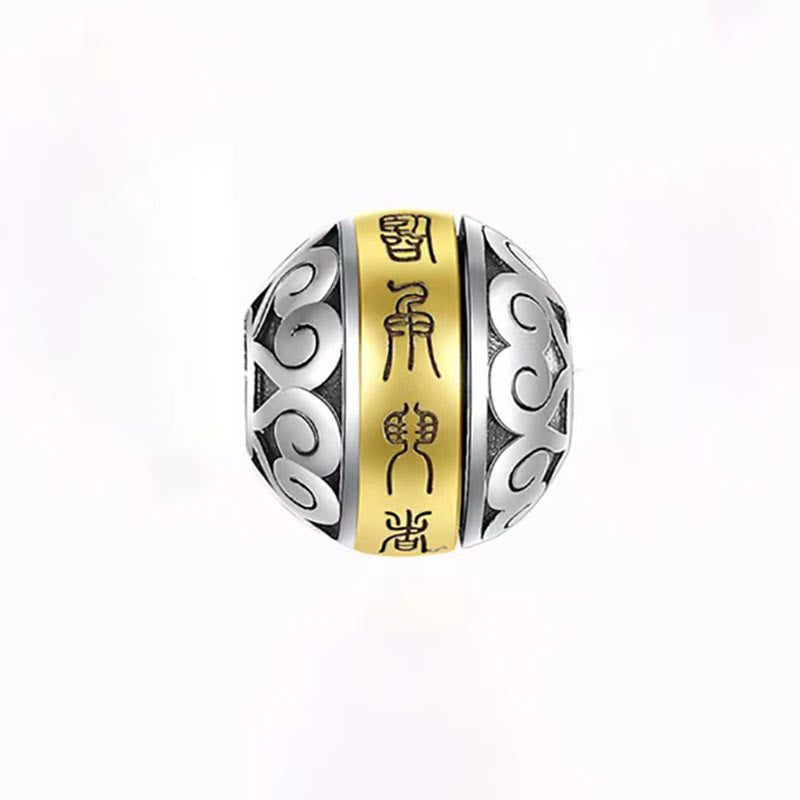 Wear FengShui Taoist Nine-Character Mantra Engraved Amulet Balance Necklace Rotatable Pendant