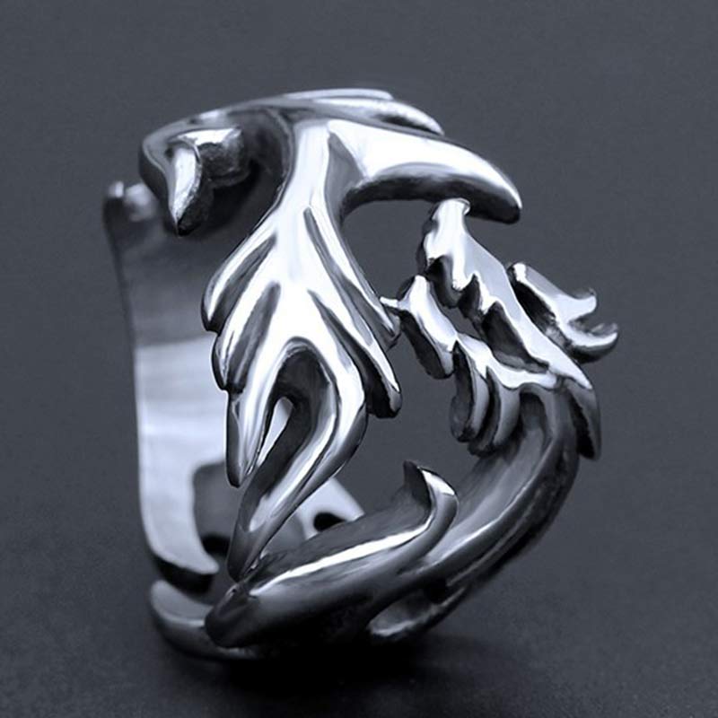 Wear FengShui Dragon Pattern Protection Strength Adjustable Ring