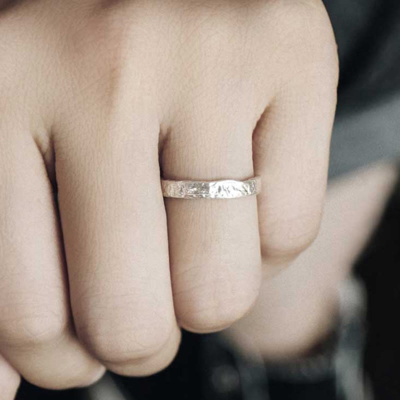 Wear FengShui 925 Sterling Silver Simple Design Blessing Couple Ring