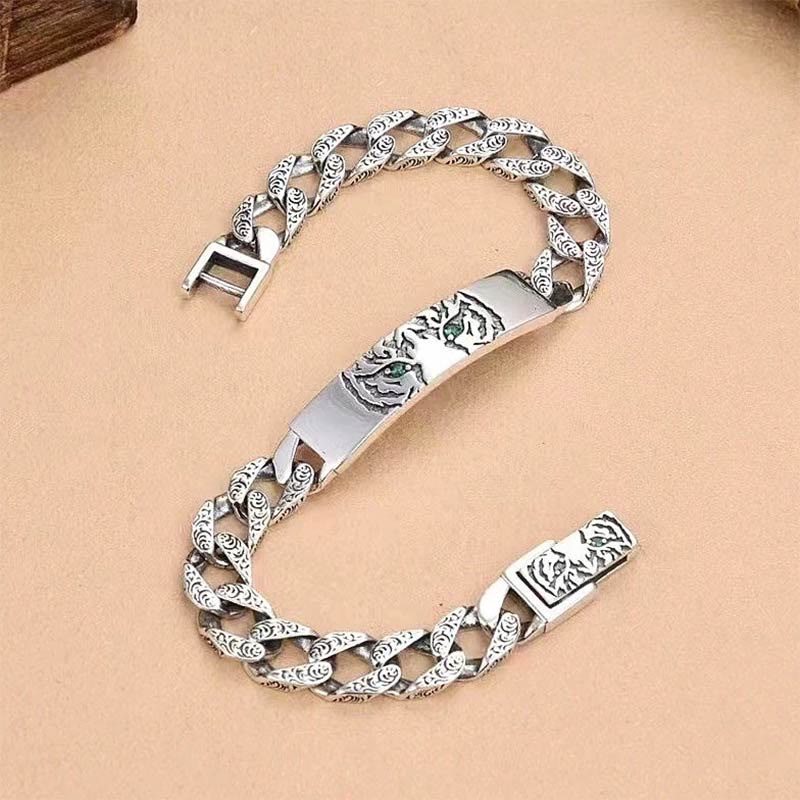 Wear FengShui Tiger Tang Dynasty Flower Design Copper Luck Chain Bracelet