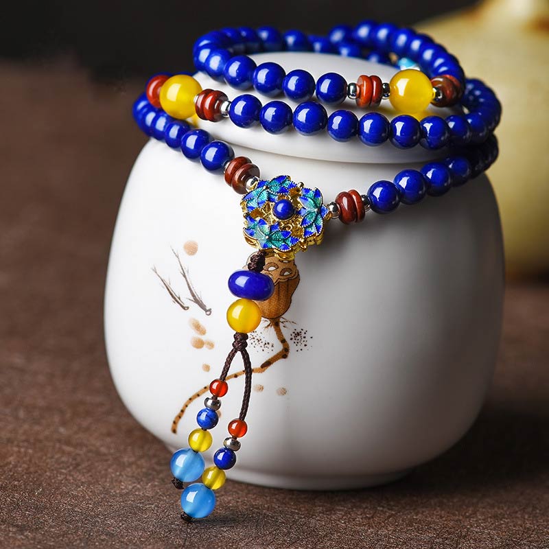 Wear FengShui Lazurite Yellow Agate Positive Bracelet