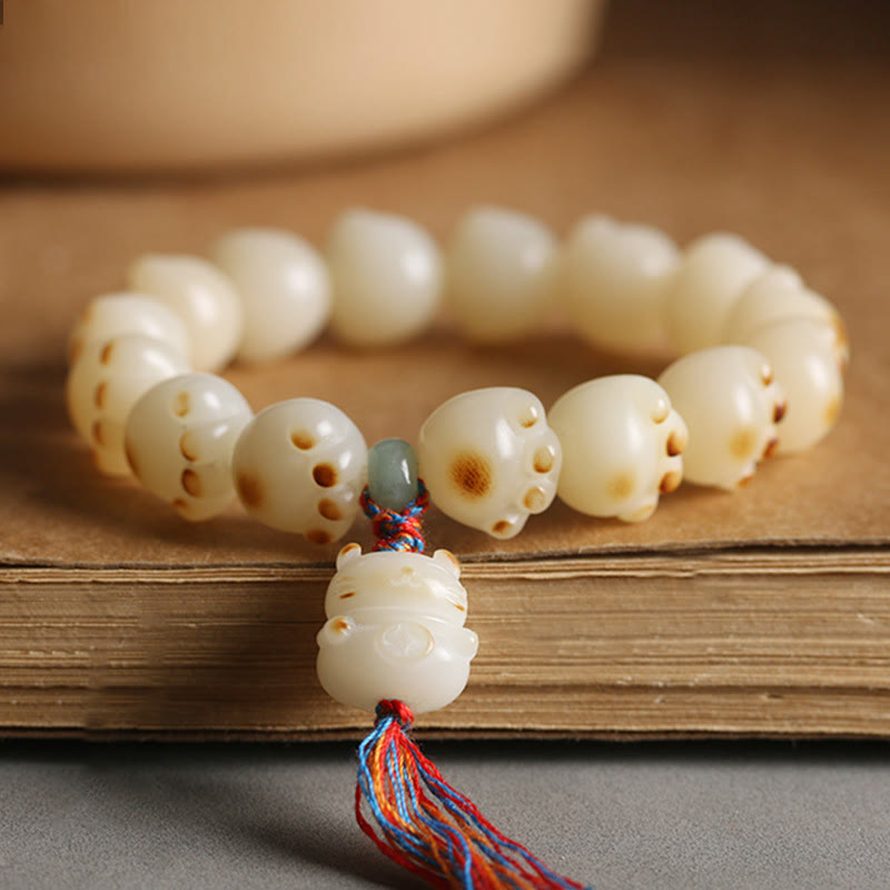Wear FengShui Cute Lucky Cat Bodhi Seed Cat Paw Harmony Bracelet