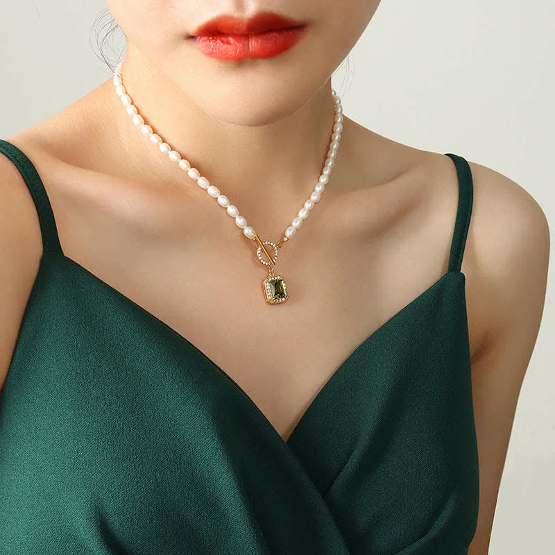 Wear FengShui Pearl Zircon Wealth Charm Necklace Pendant