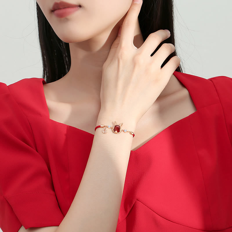 ❗❗❗A Flash Sale- Wear FengShui 925 Sterling Silver Year of the Dragon Natural Red Agate Dragon Attract Fortune Fu Character Strength Bracelet Necklace Pendant Earrings
