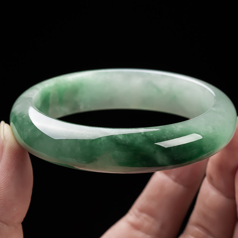 Wear FengShui Natural Jade Fortune Blessing Bangle Bracelet