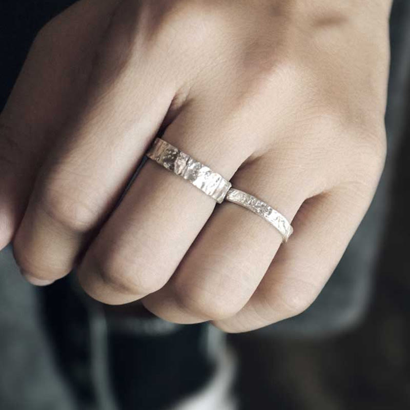 Wear FengShui 925 Sterling Silver Simple Design Blessing Couple Ring