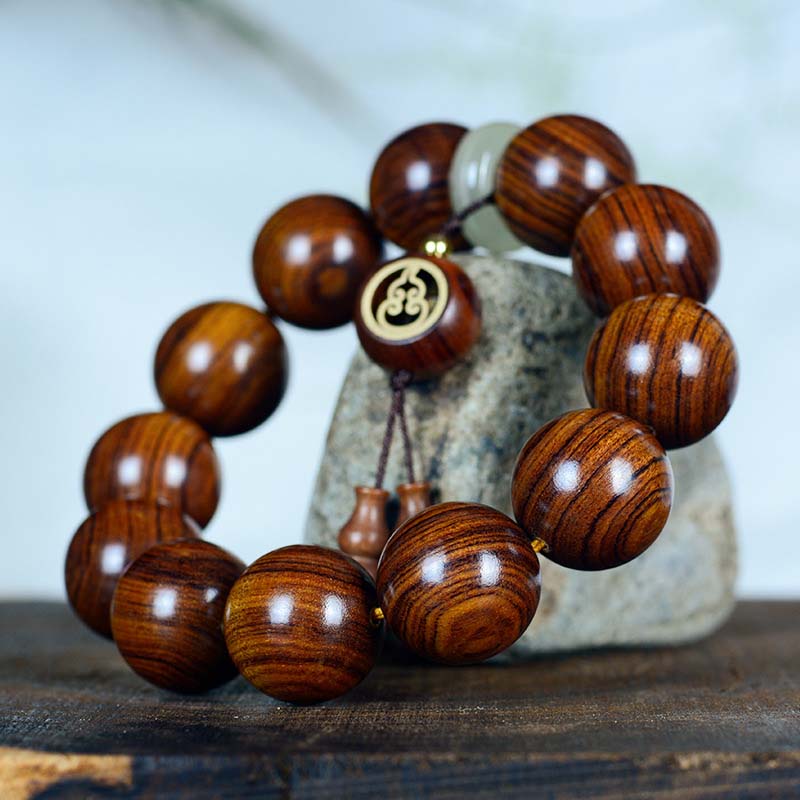 Wear FengShui Rosewood Warmth Calm Gourd Charm Bracelet