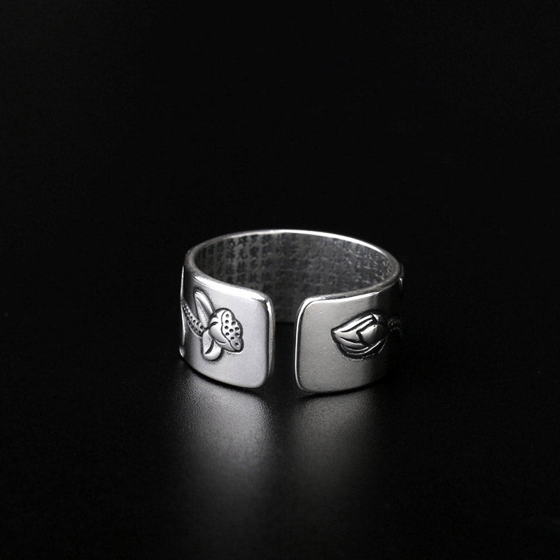 Wear FengShui Tibetan Lotus White Copper Enlightenment Ring