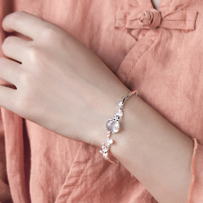 Wear FengShui "Sending Grace and Harmony"Plum Blossom Chalcedony Bracelet Includes Gift Message Card